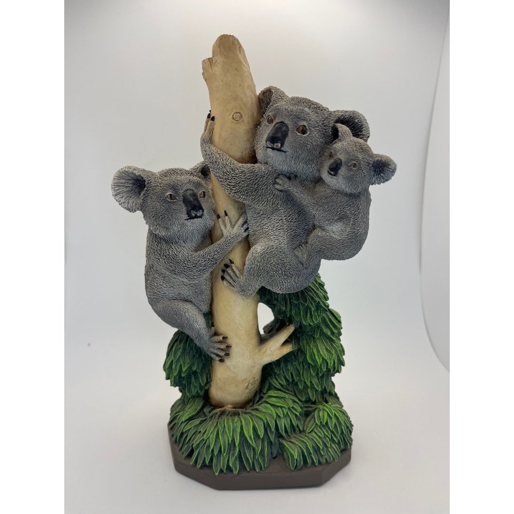 8" Resin 1995 Paco Stylus 3 Koala Bears in Tree Figurine Sculpture Limited Ed